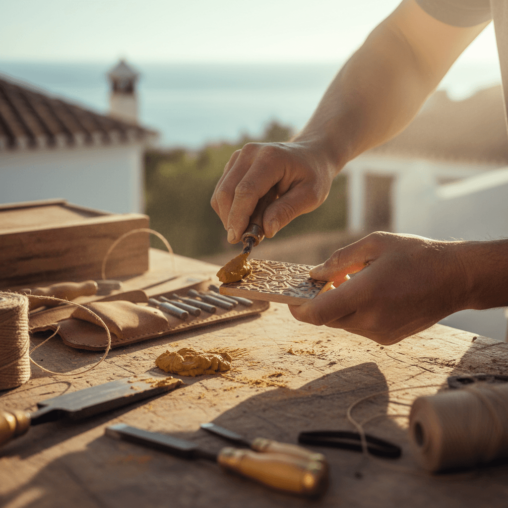 Professional hands working on detailed service project